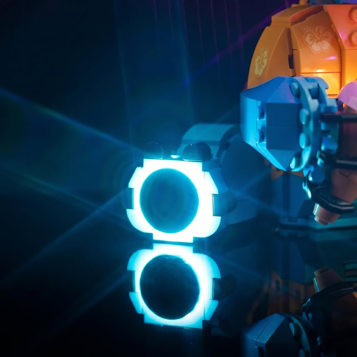 Bright My Bricks light kit for LEGO® Stitch #43249 — LED strips and bricks detail