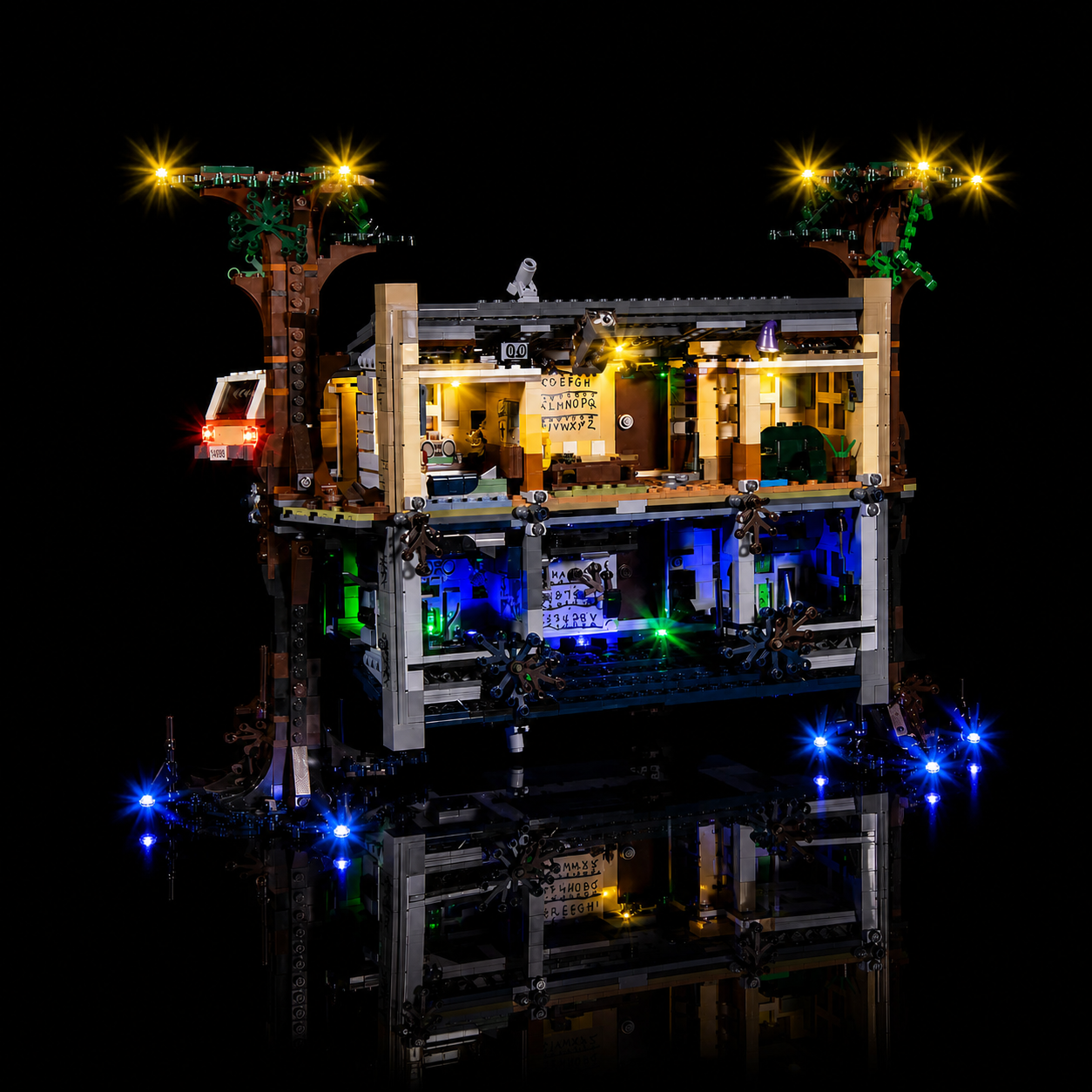 LEGO® Stranger Things The Dow Upside n #75810 — close-up of the LED lighting detail (custom LED lighting)