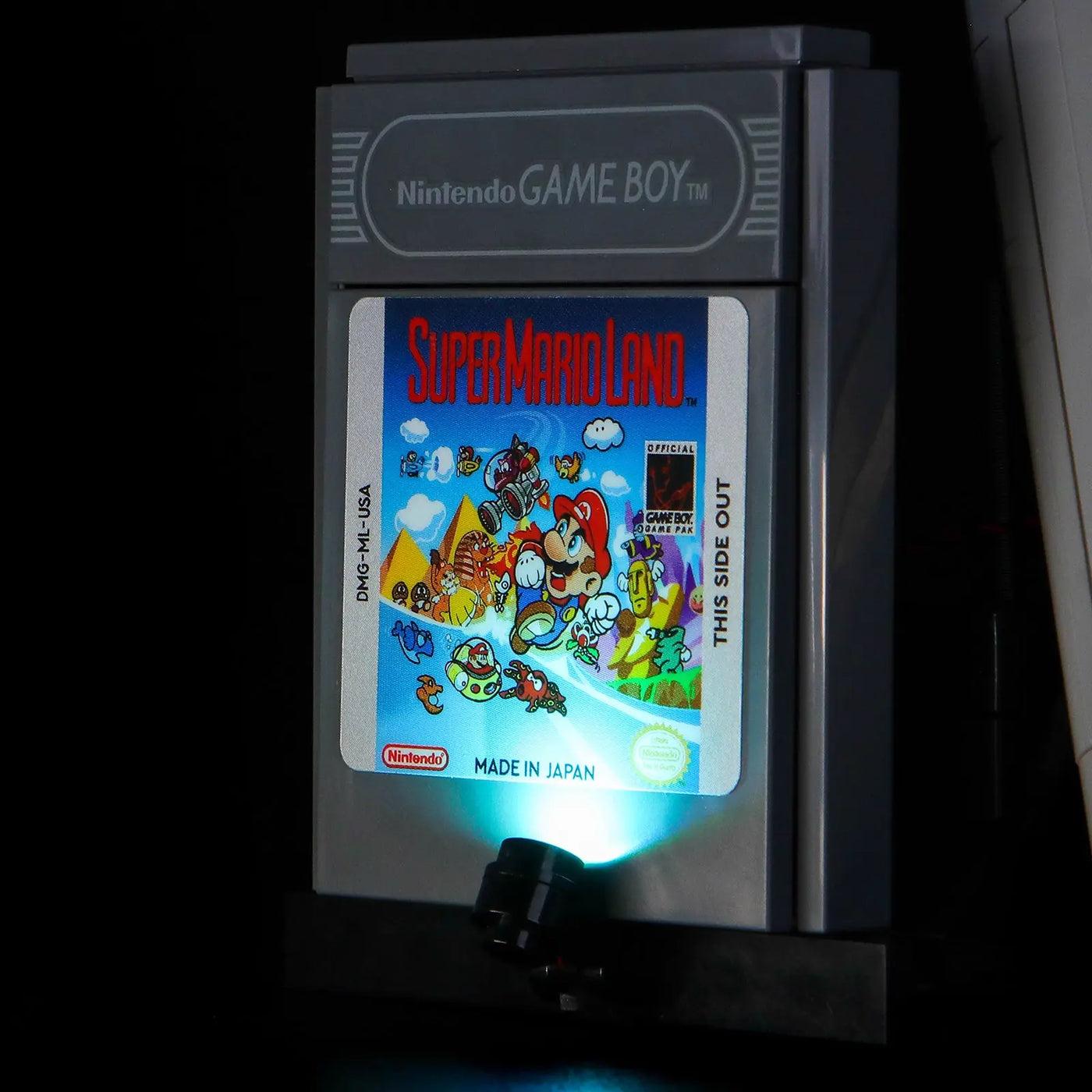 LEGO® Super Mario Game Boy #72046 before-and-after lighting, with the premium LED light kit