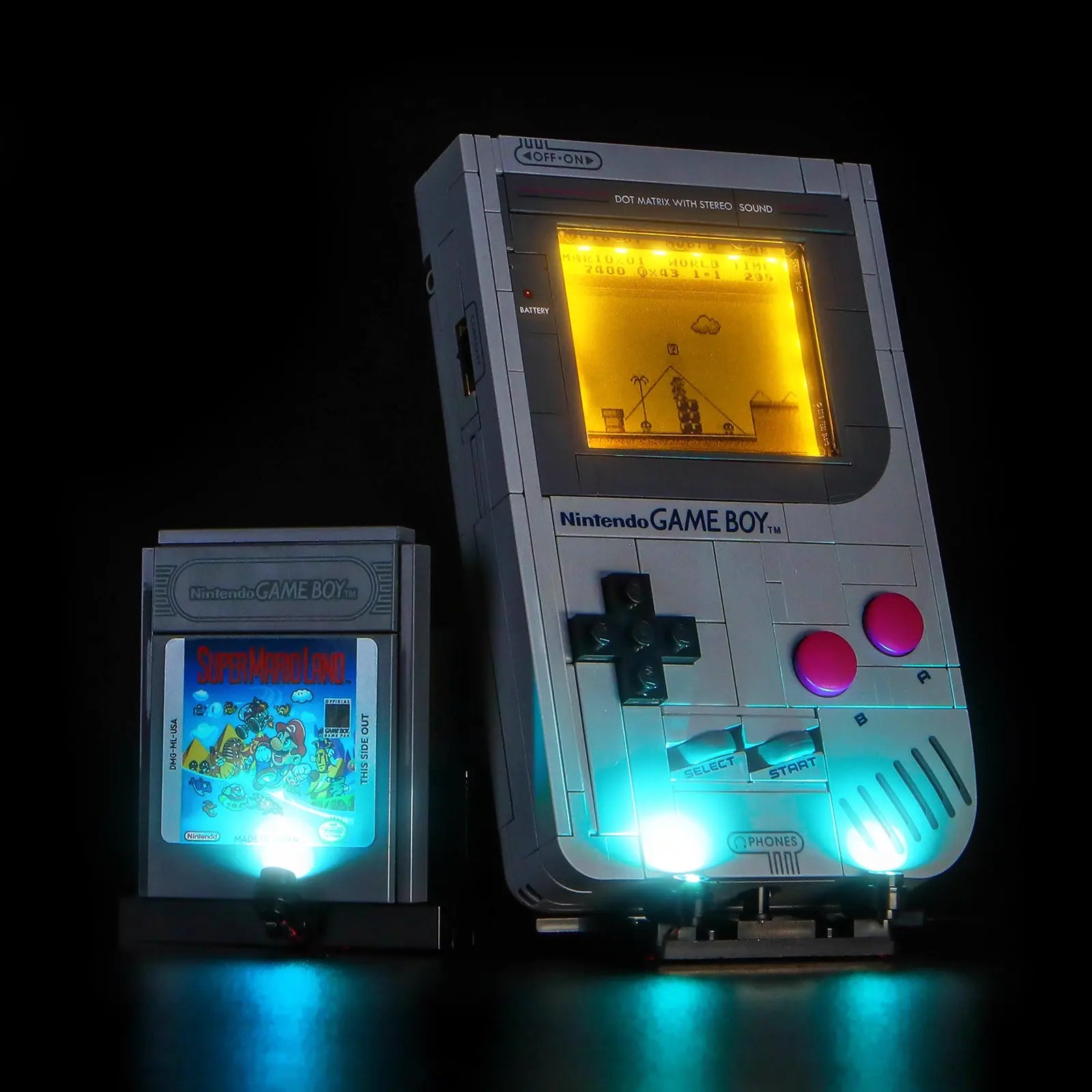 LEGO Super Mario Game Boy #72046 LED lighting detail