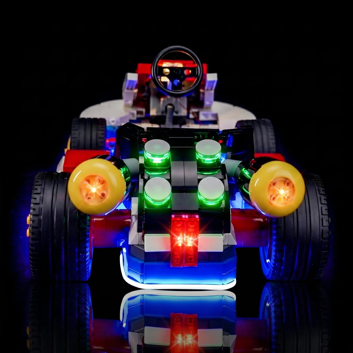 custom LED lighting for LEGO® Super Mario Mario Kart #72037, LED kit powered on