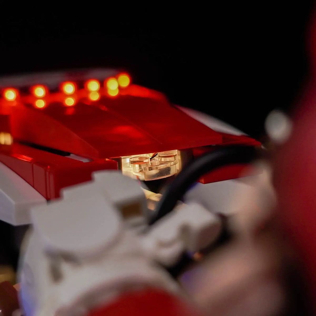 LEGO® Super Mario Mario Kart #72037 — close-up of the LED lighting detail (DIY LED light kit)