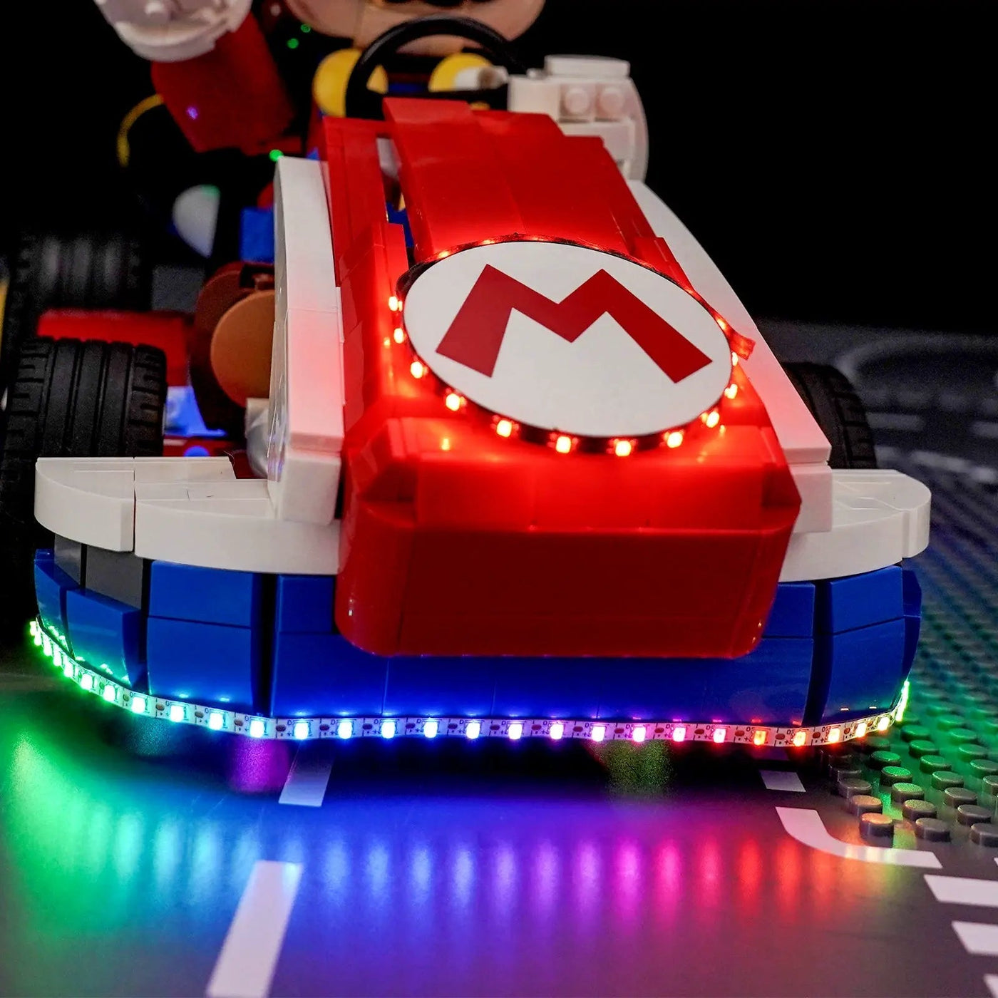 night-mode display glow: Bright My Bricks USB-powered LED light kit for LEGO® Super Mario Mario Kart #72037