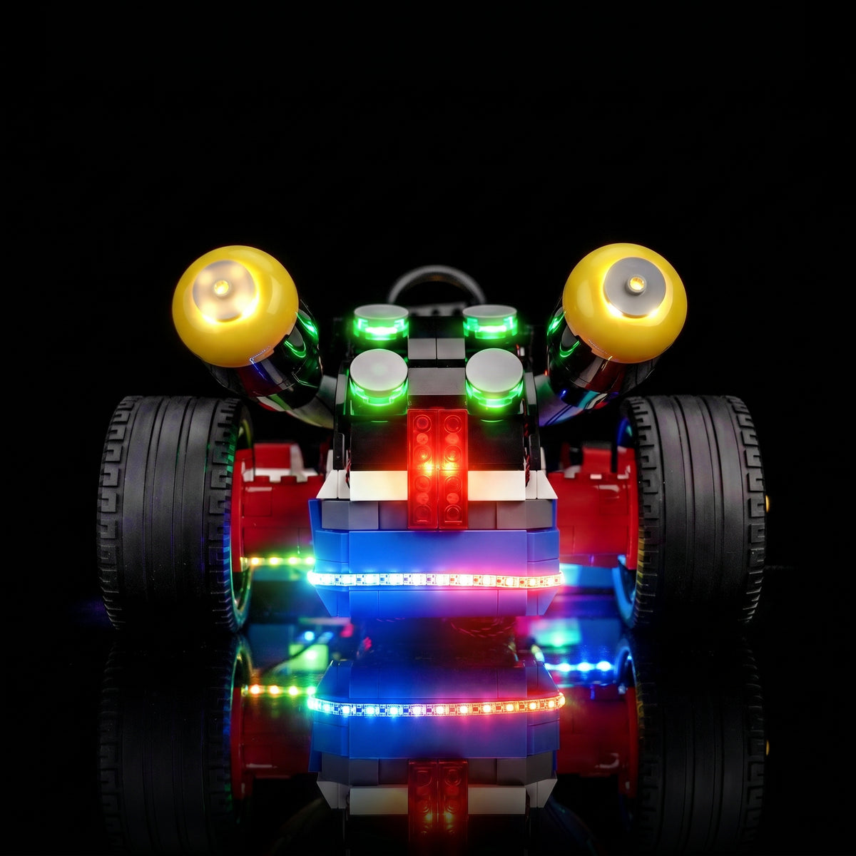 warm LED glow detail: Bright My Bricks display light kit for LEGO® Super Mario Mario Kart #72037