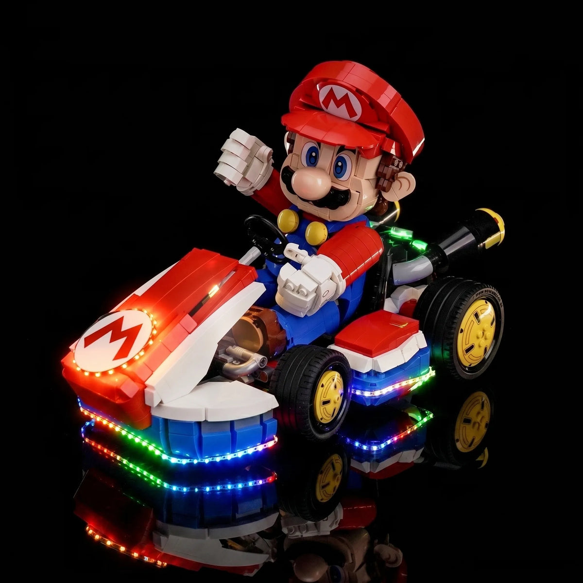 display lighting in a dark room: Bright My Bricks LED lights for LEGO® Super Mario Mario Kart #72037