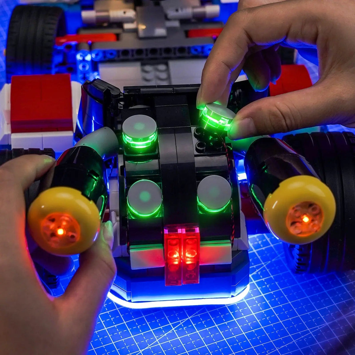 Bright My Bricks display light kit for LEGO® Super Mario Mario Kart #72037 — lighting effect on the build