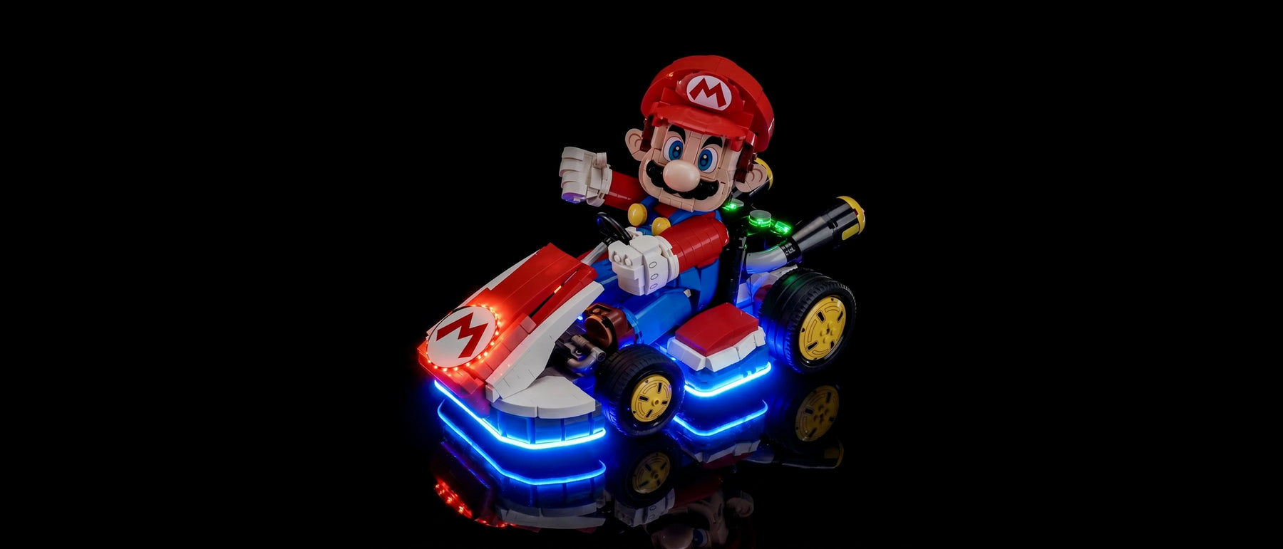 Light Kit for LEGO® Super Mario Mario Kart #72037 — lit with the LED light kit