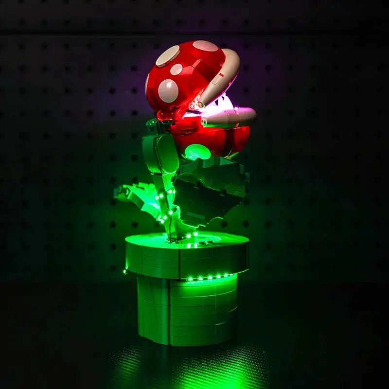 Bright My Bricks LED lighting kit for LEGO® Super Mario Piranha Plant #71426 — LED strips and bricks detail