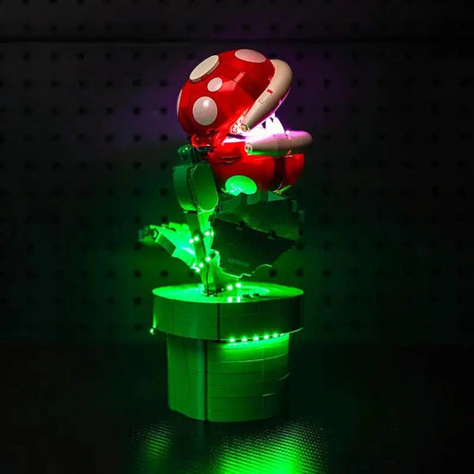 Bright My Bricks LED lighting kit for LEGO® Super Mario Piranha Plant #71426 — LED strips and bricks detail