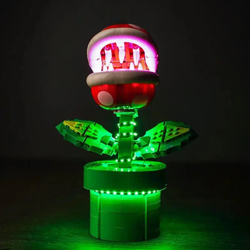 Bright My Bricks DIY LED light kit for LEGO® Super Mario Piranha Plant #71426 — close-up of the LED lighting detail