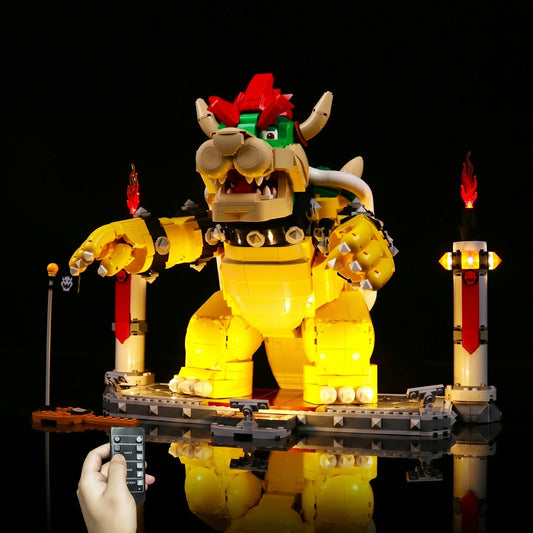 showcase lighting view: Bright My Bricks display light kit for LEGO® Super Mario The Mighty Bowser #71411