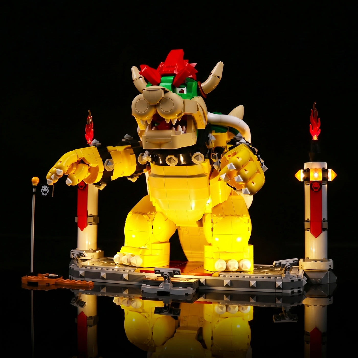LED strips and bricks detail: Bright My Bricks LED lights for LEGO® Super Mario The Mighty Bowser #71411