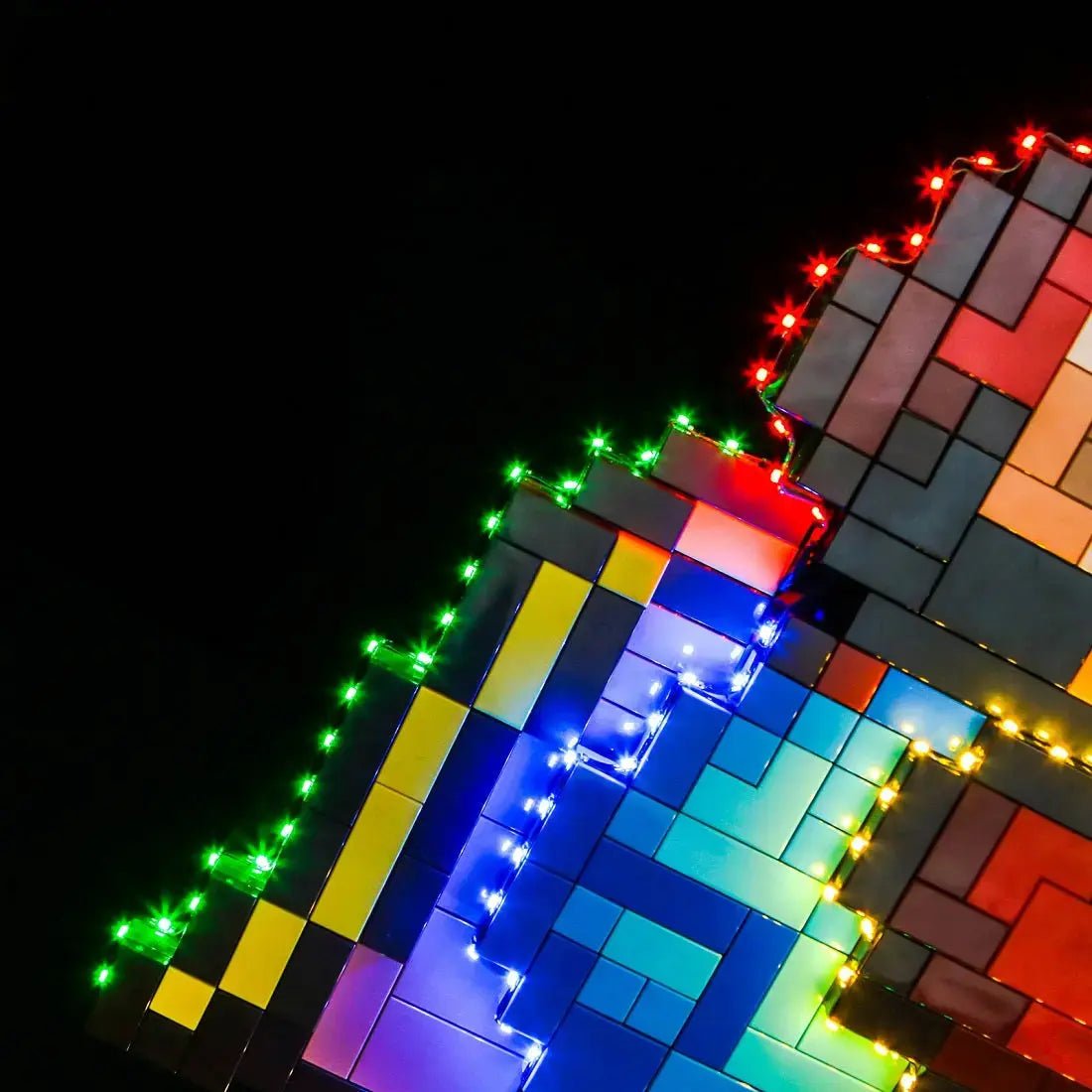Bright My Bricks USB-powered LED light kit for LEGO® Super Mario World: Mario & Yoshi #71438 — installed and glowing