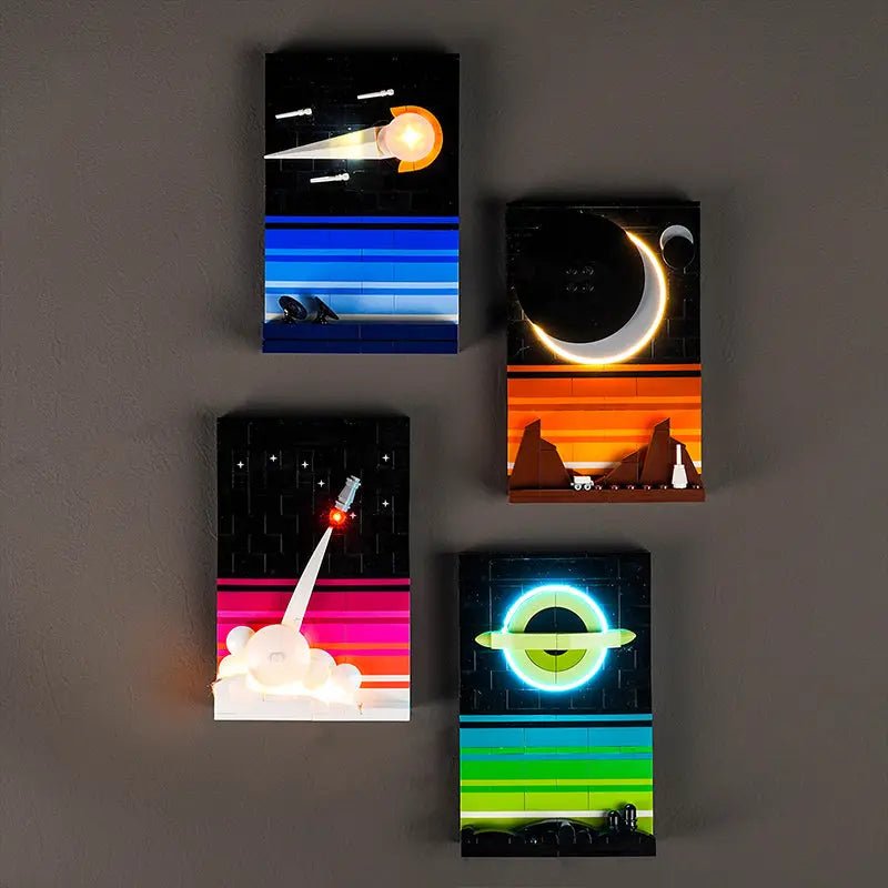 illuminated at night: Bright My Bricks display light kit for LEGO® Tales of The Space Age #21340