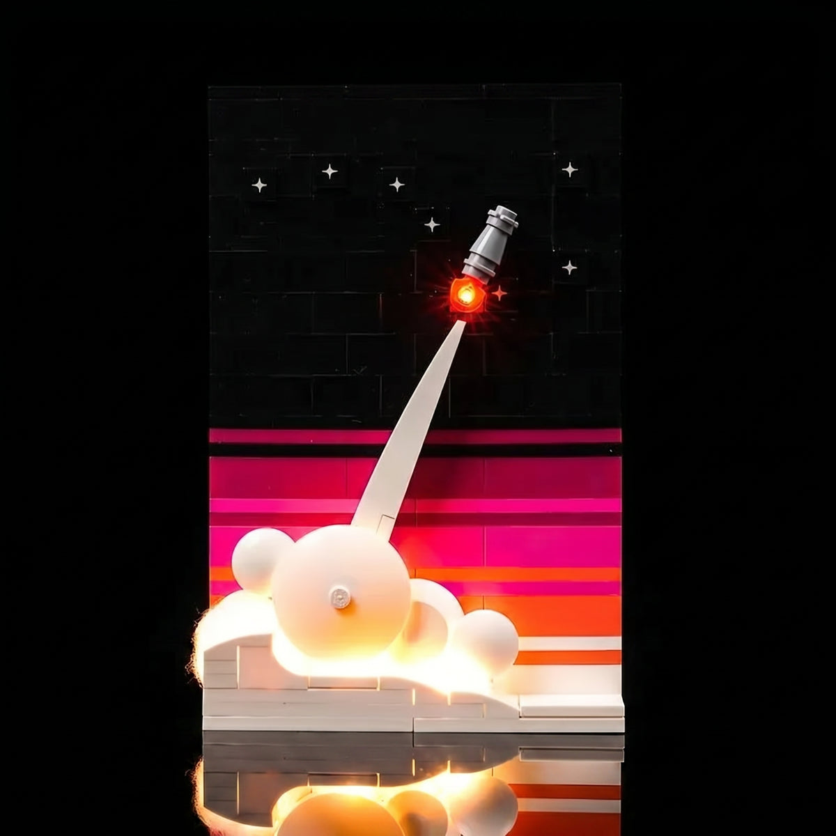Bright My Bricks LED lighting kit for LEGO® Tales of The Space Age #21340 — warm LED glow detail