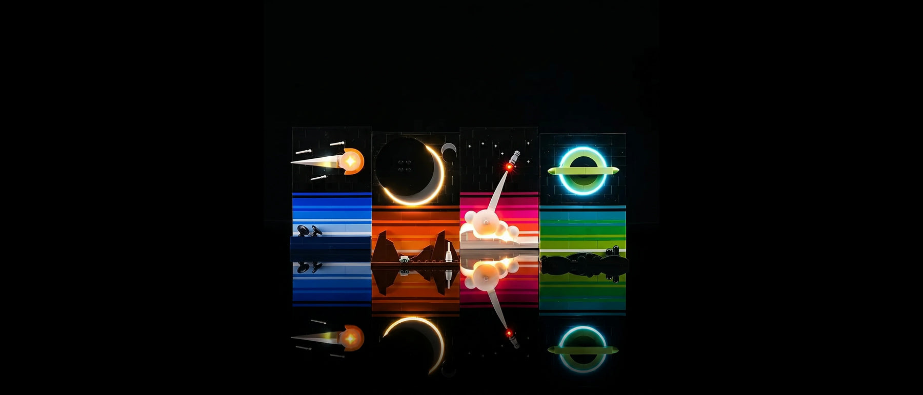 LED-Beleuchtungsset für LEGO® Geschichten aus dem Weltraumzeitalter #21340 — lit with the LED light kit