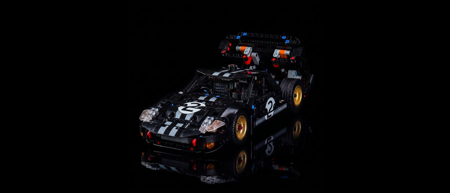 Kit LED pour LEGO® La voiture de course 1966 Ford GT40 MKII #42223 — standard build, without the LED light kit