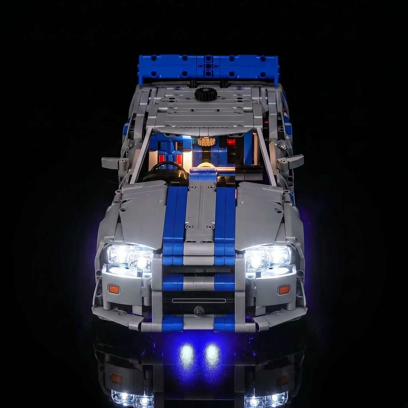 Bright My Bricks light kit for LEGO® Technic 2 Fast 2 Furious Nissan Skyline GT-R (R34) #42210 — night-mode display glow