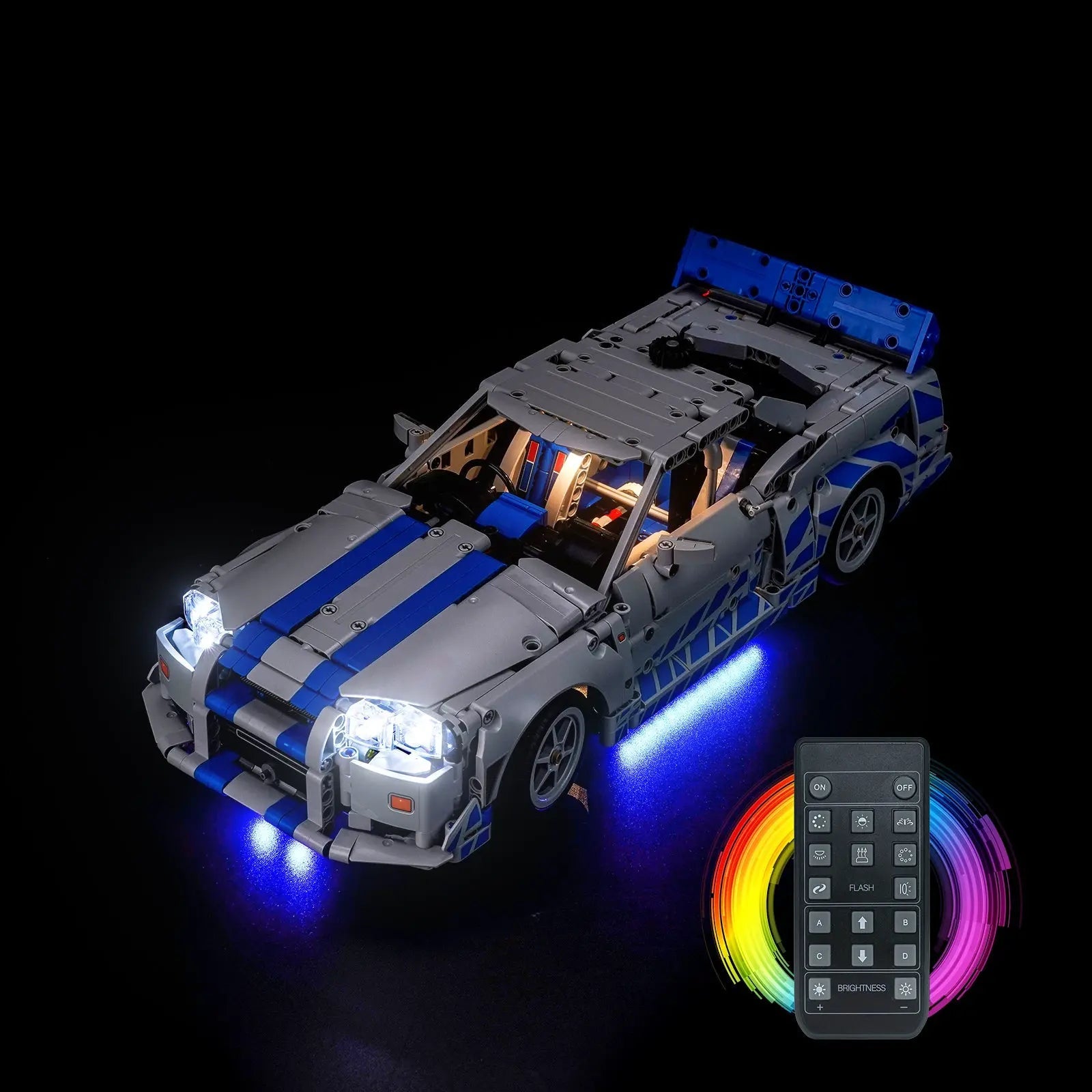 Light Kit for LEGO Technic 2 Fast 2 Furious Nissan Skyline GT-R (R34) #42210 - Bright My Bricks