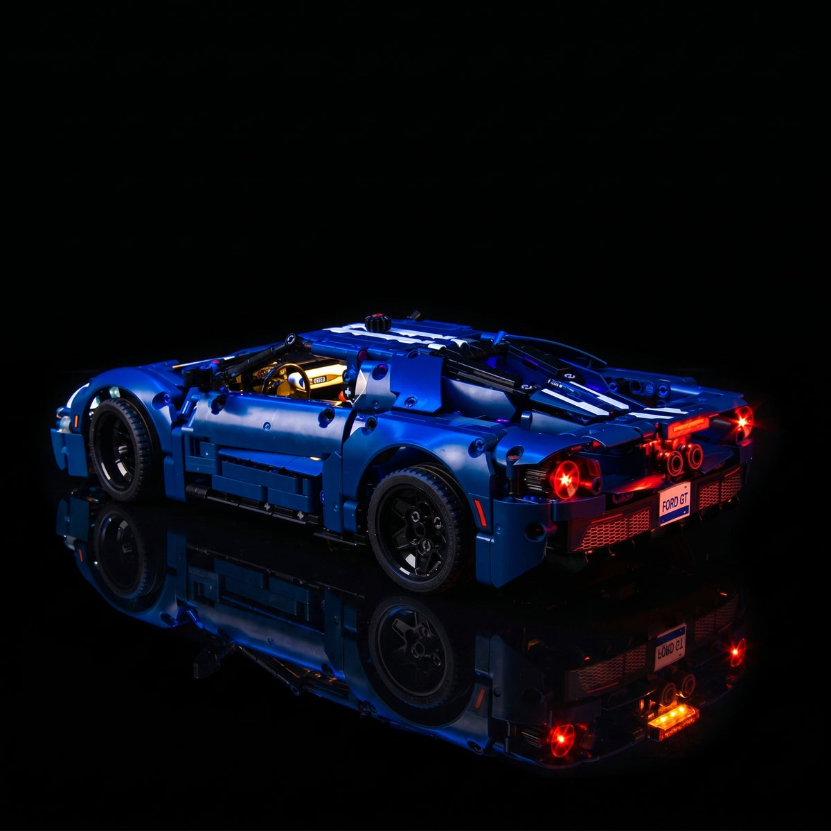 LEGO® Technic 2022 Ford GT #42154 — close-up of the LED lighting detail (USB-powered LED light kit)