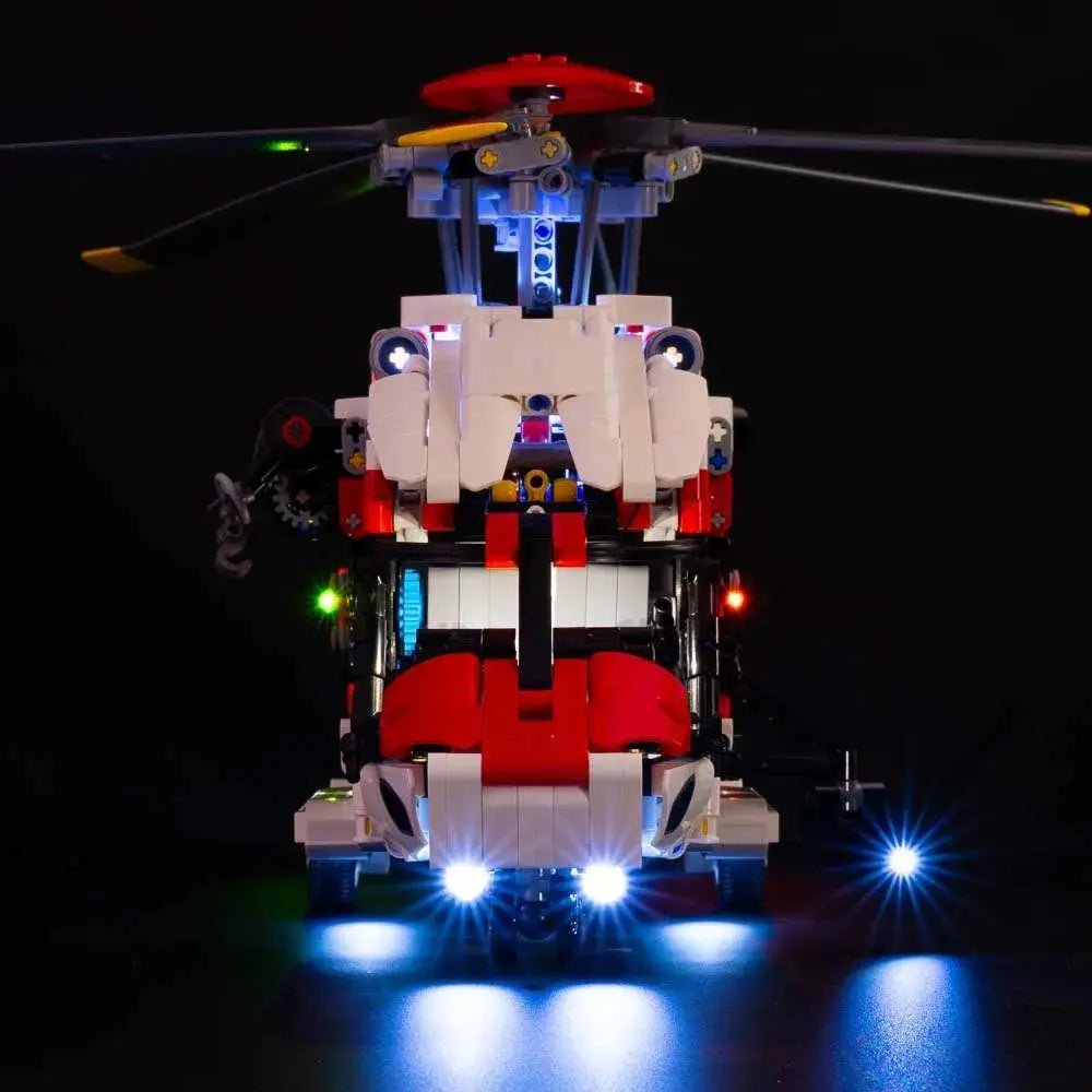 RGB LED light kit for LEGO® Technic Airbus H175 Rescue Helicopter #42145, LED kit powered on