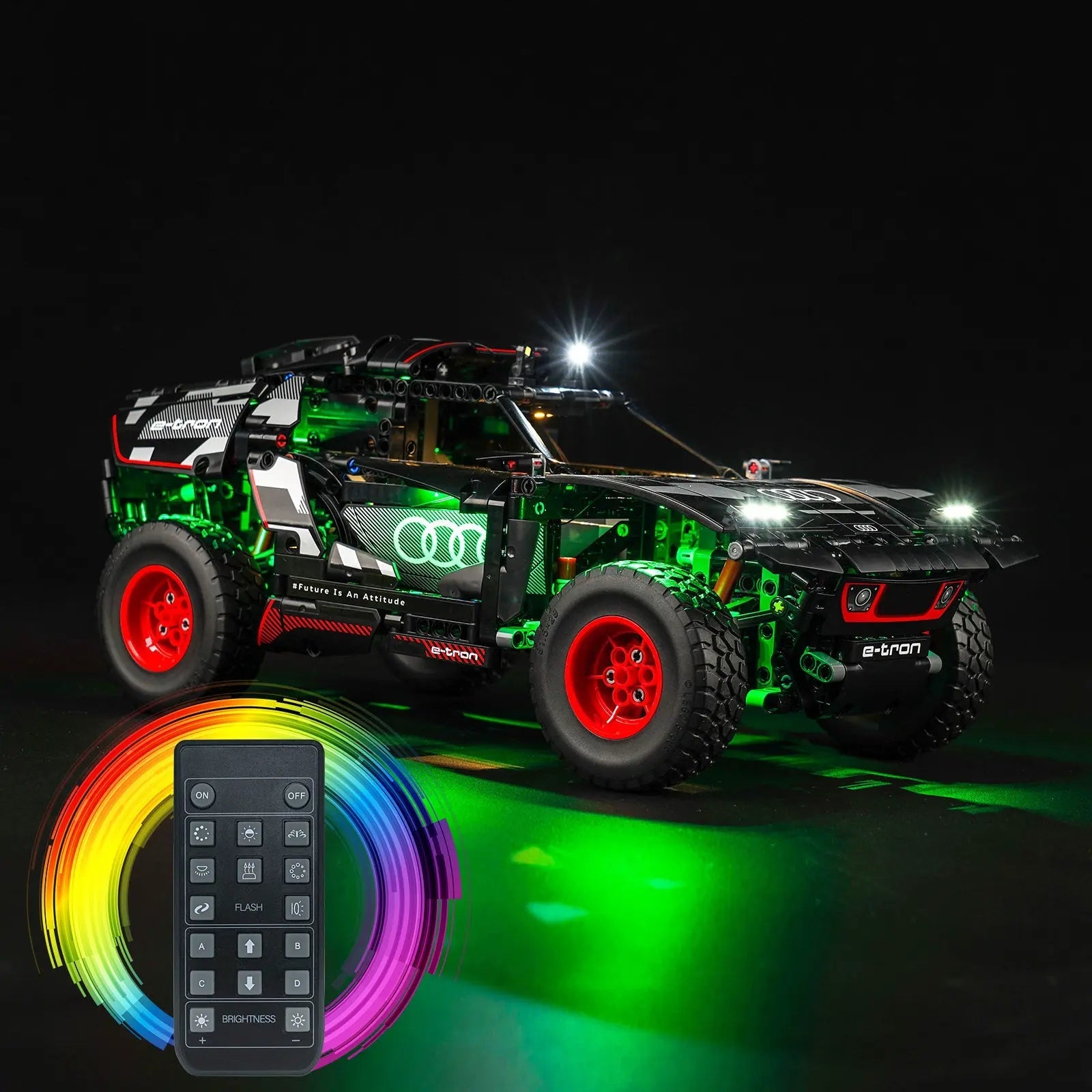 LEGO Technic Audi RS Q e-tron #42160 with LED lights installed