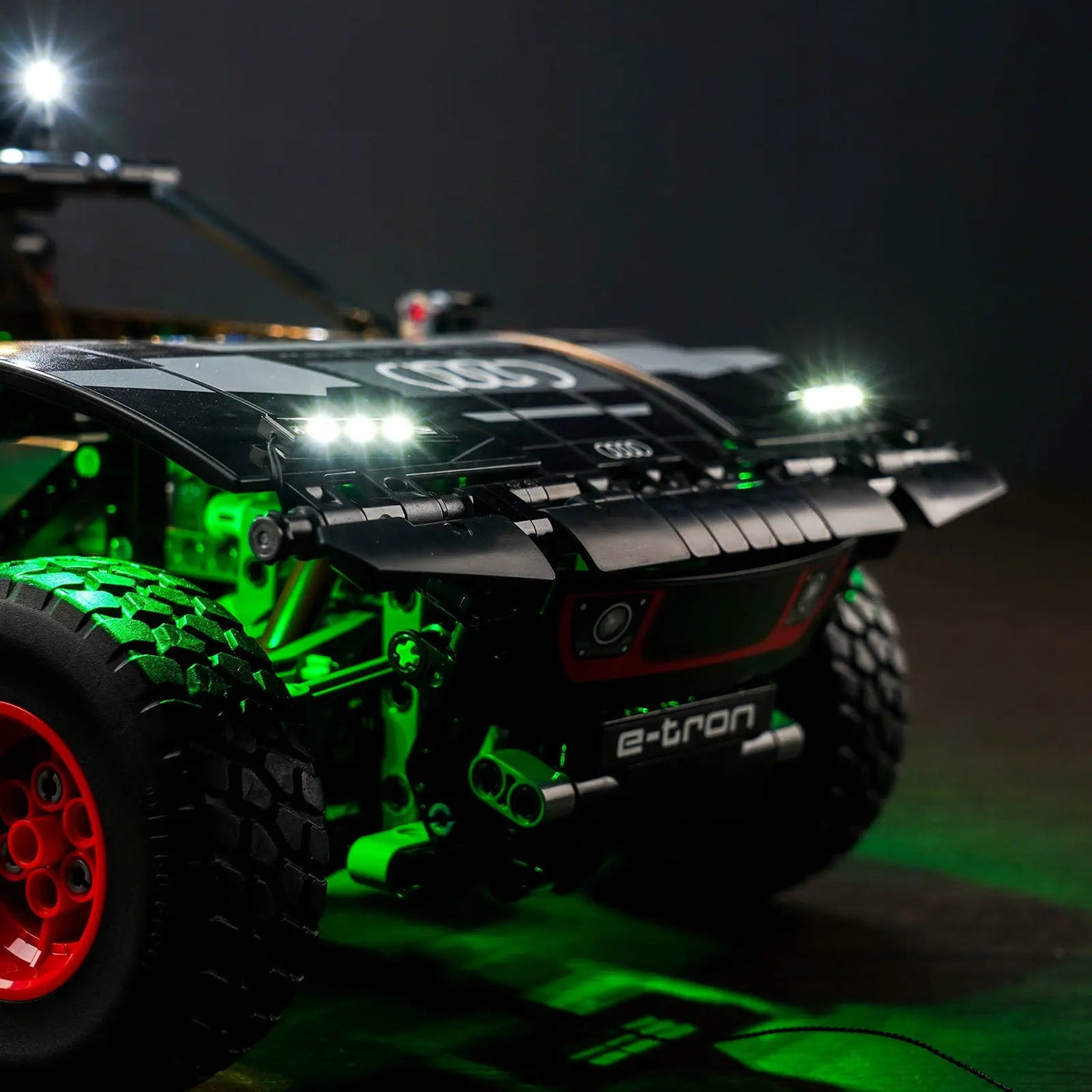 custom LED lighting for LEGO® Technic Audi RS Q e-tron #42160, warm LED glow detail