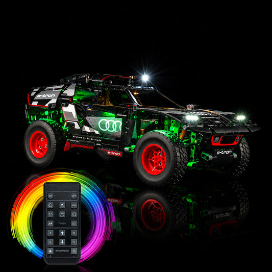 premium LED light kit for LEGO® Technic Audi RS Q e-tron #42160, close-up of the LED lighting detail