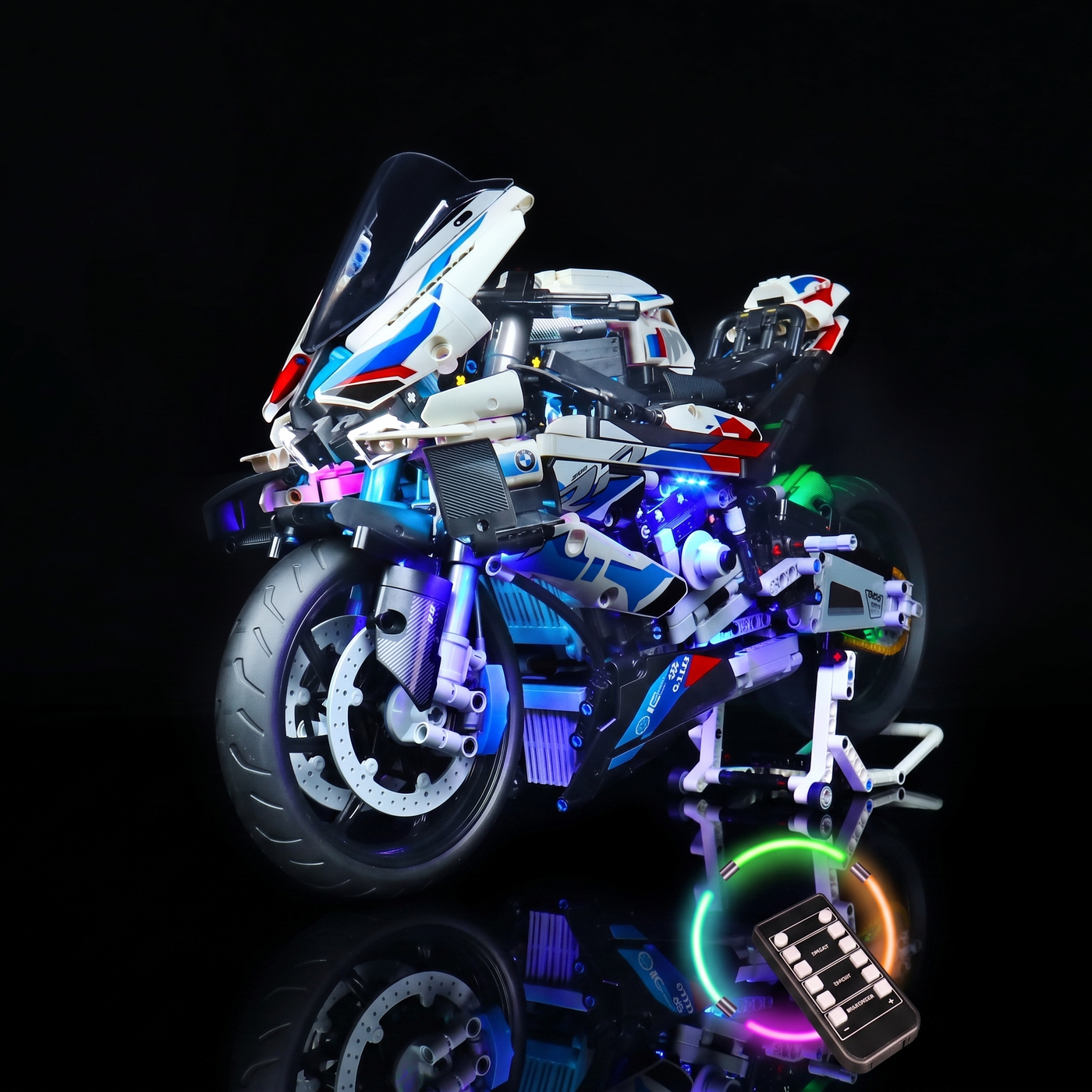 light kit for LEGO® Technic BMW M 1000 RR #42130, lighting effect on the build