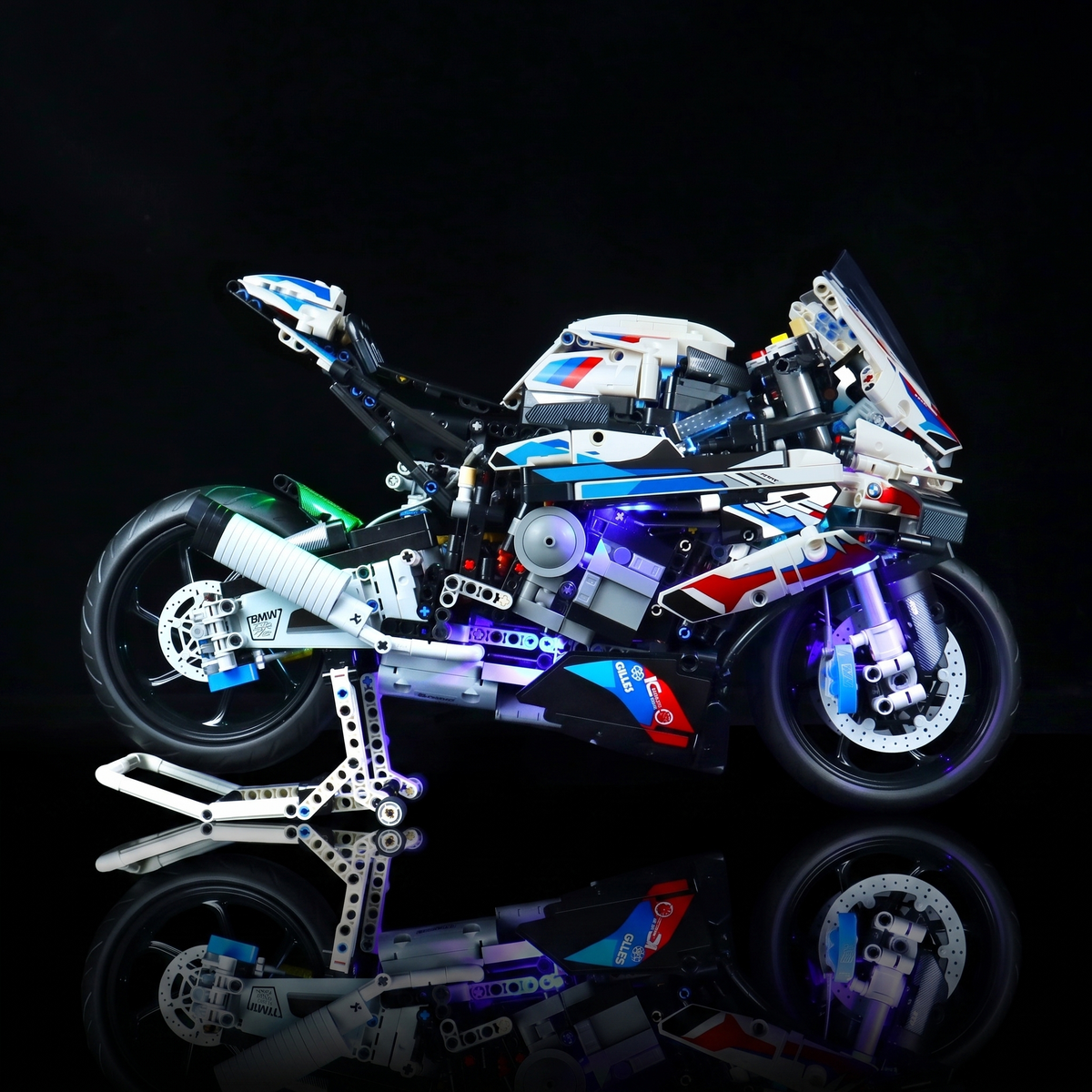 LED lights for LEGO® Technic BMW M 1000 RR #42130, ambient LED glow across the build