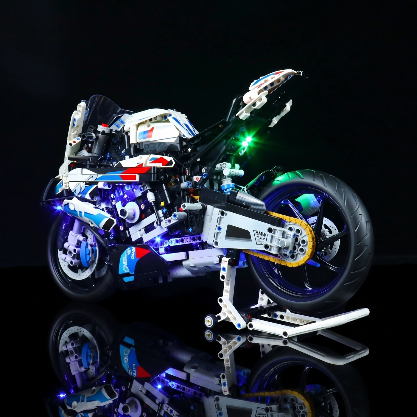Bright My Bricks LED light kit for LEGO® Technic BMW M 1000 RR #42130 — crisp LED accents on the details
