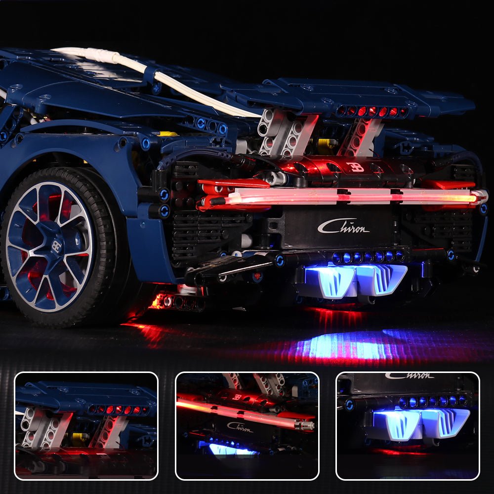 LEGO Technic Bugatti Chiron #42083 LED lighting detail