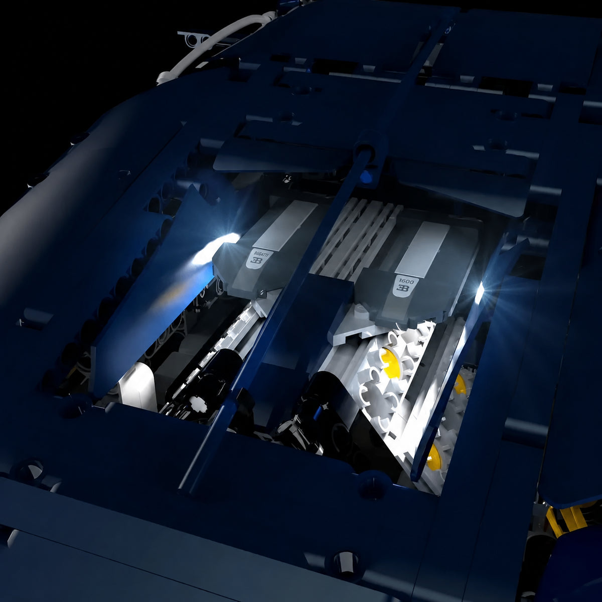 illuminated at night: Bright My Bricks LED lights for LEGO® Technic Bugatti Chiron #42083