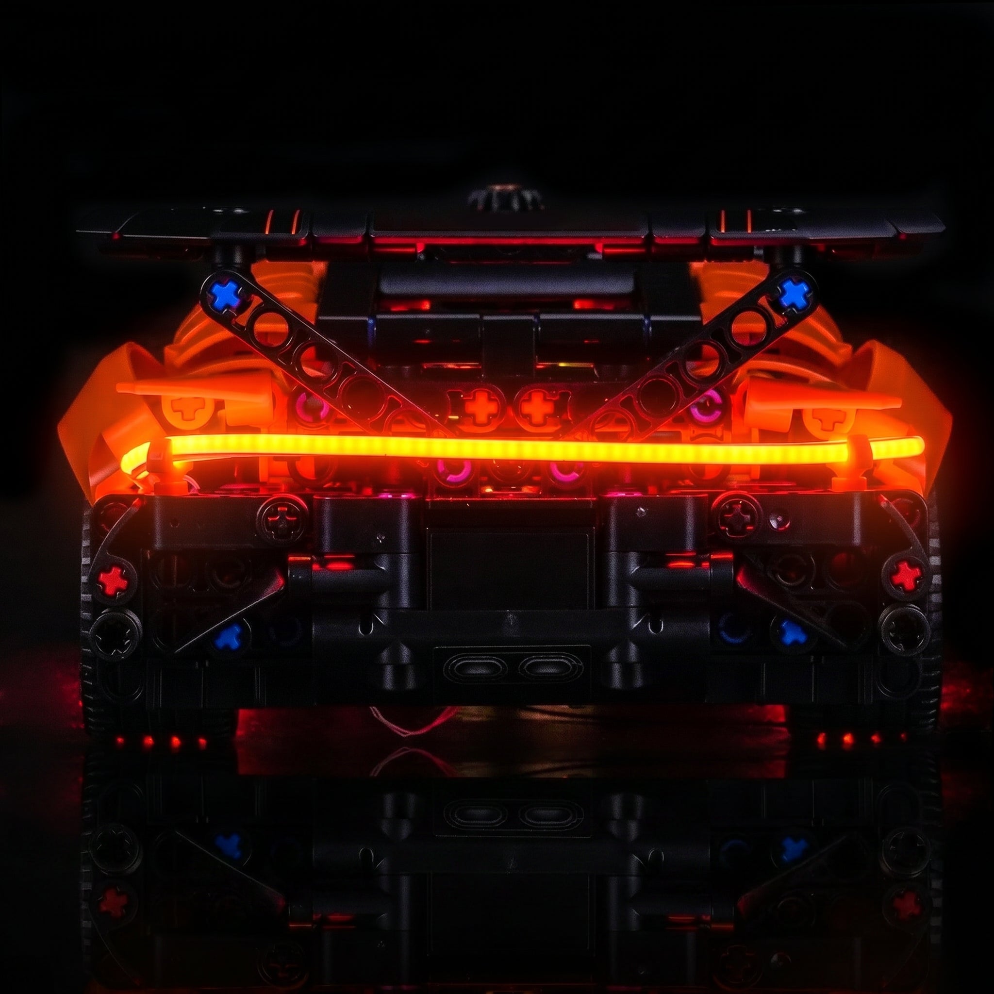 LED lighting kit for LEGO® Technic Bugatti Chiron Pur Sport Hypercar #42222, LED strips and bricks detail