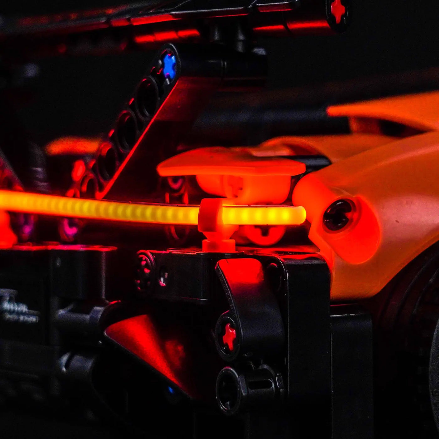 warm LED glow detail: Bright My Bricks light kit for LEGO® Technic Bugatti Chiron Pur Sport Hypercar #42222