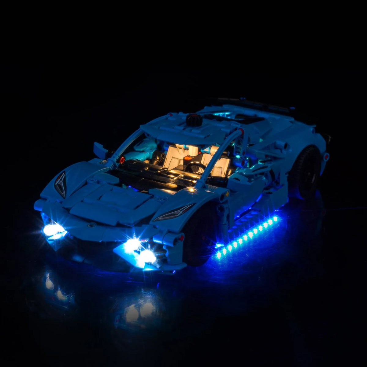 LED light kit for LEGO® Technic Chevrolet Corvette Stingray Blue #42217 | Bright My Bricks