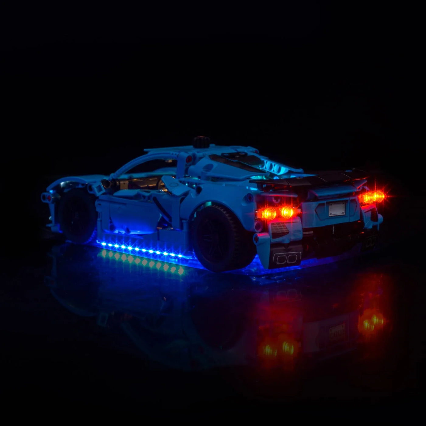 LEGO® Technic Chevrolet Corvette Stingray Blue #42217 — close-up of the LED lighting detail (display light kit)