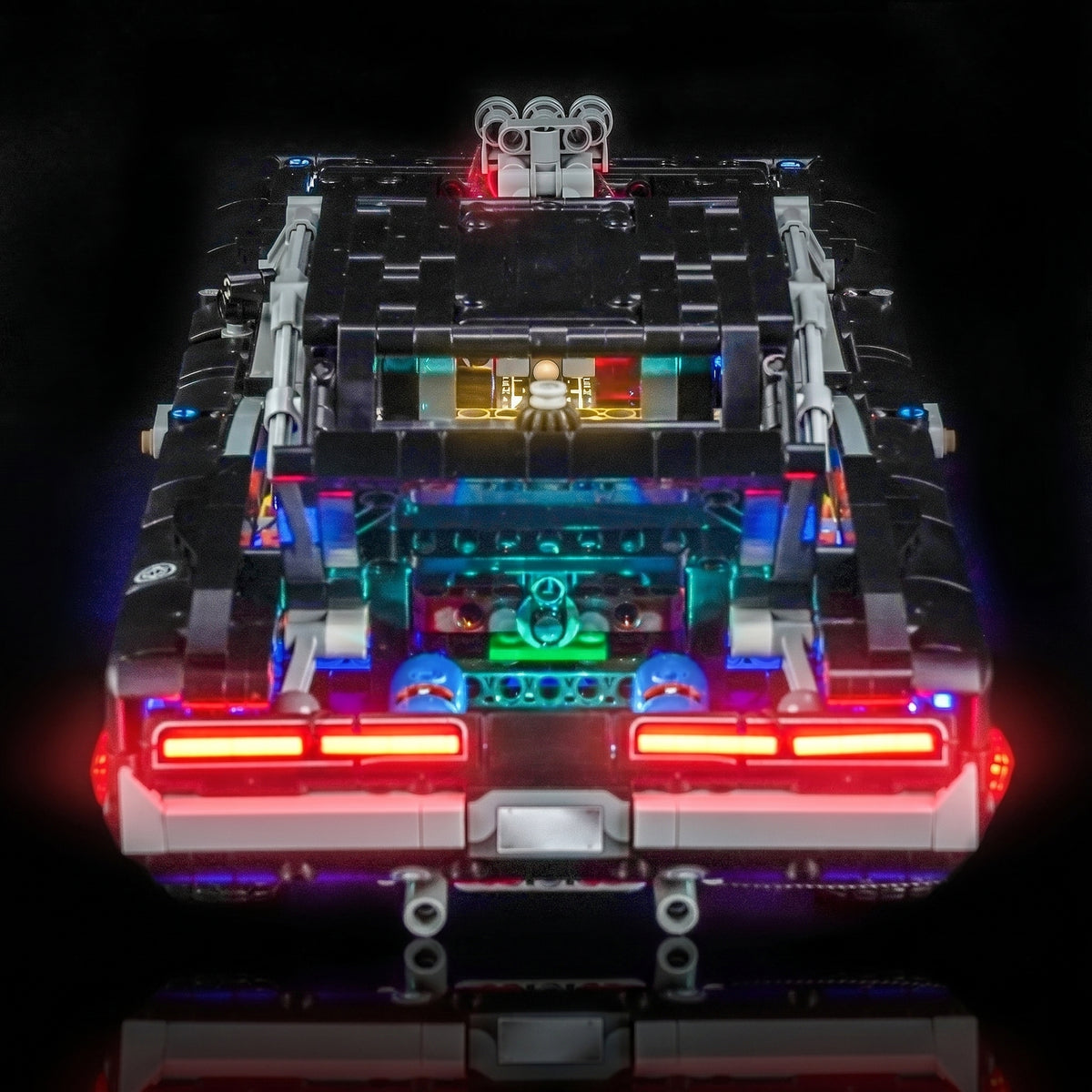showcase lighting view: Bright My Bricks LED lights for LEGO® Technic Fast and Furious Dodge Charger R/T #42231