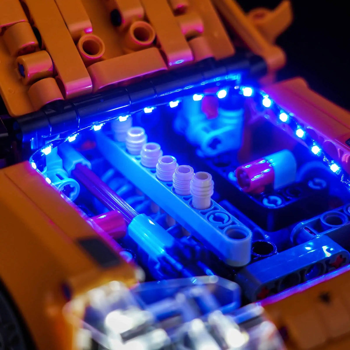 light kit for LEGO® Technic Fast and Furious Toyota Supra MK4 #42204, warm LED glow detail