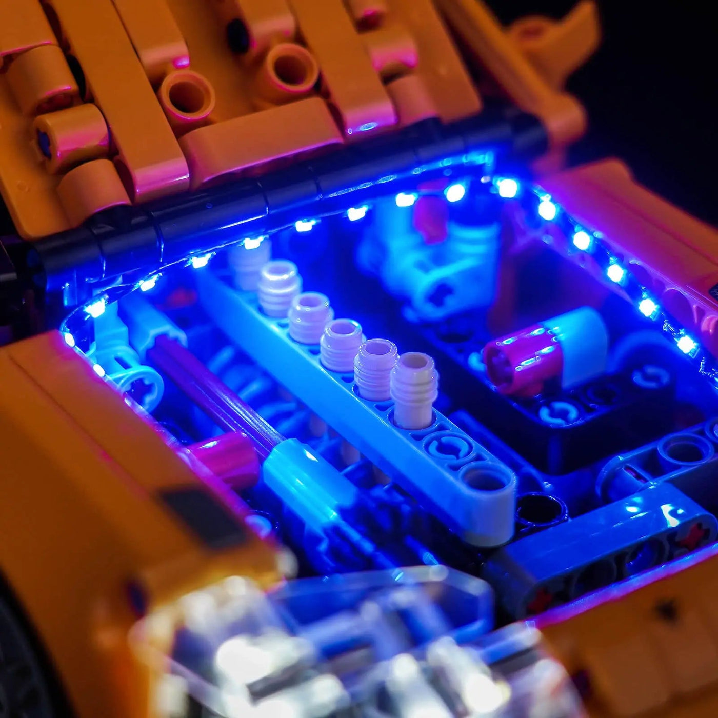light kit for LEGO® Technic Fast and Furious Toyota Supra MK4 #42204, warm LED glow detail