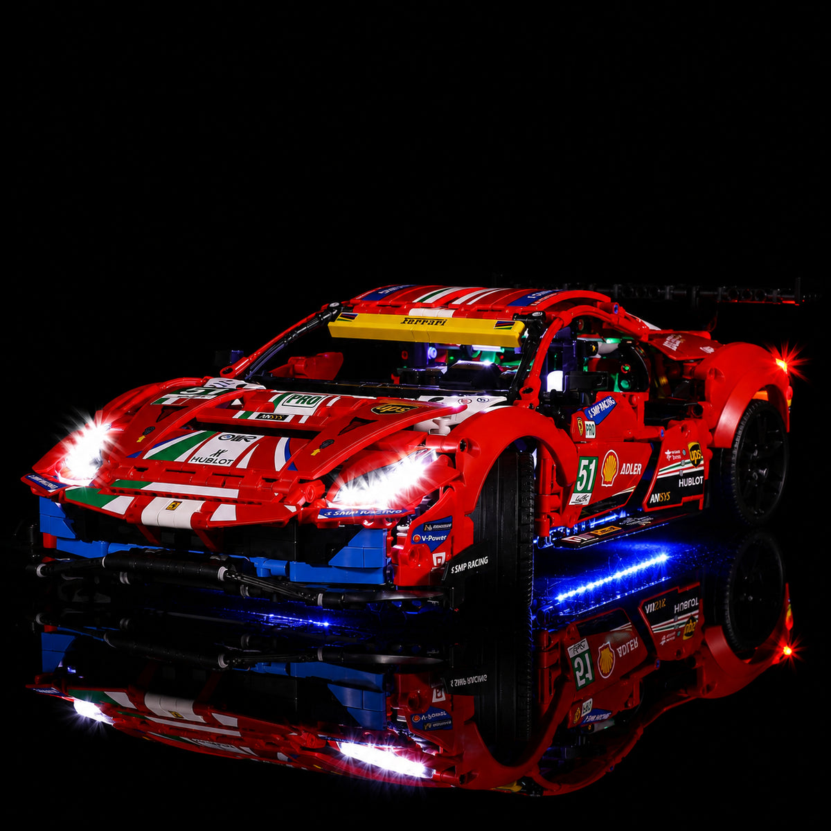LED light kit for LEGO® Technic Ferrari 488 GTE “AF Corse #51” #42125 | Bright My Bricks