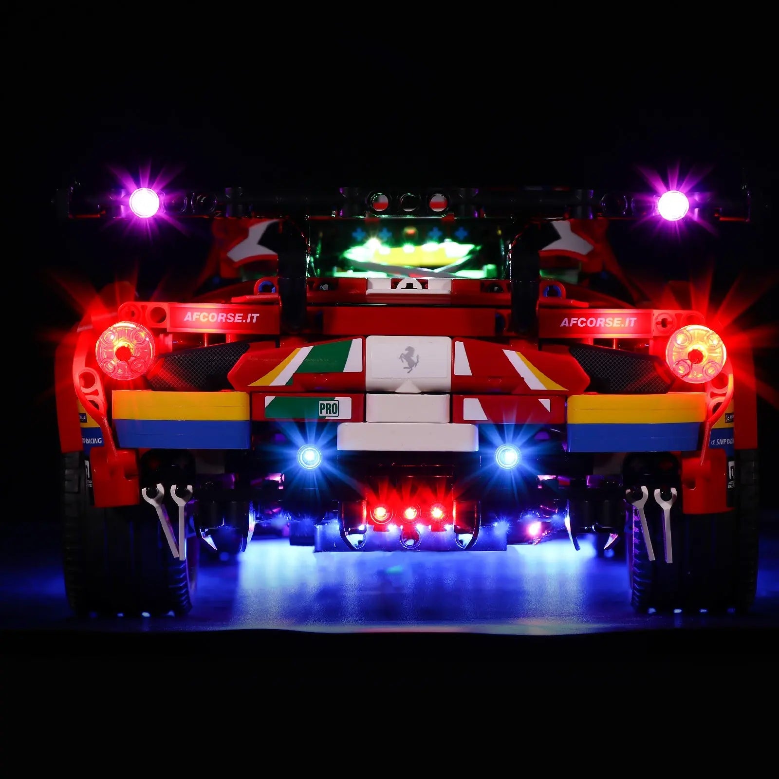 LED lights bring LEGO Technic Ferrari 488 GTE “AF Corse #51” #42125 to life