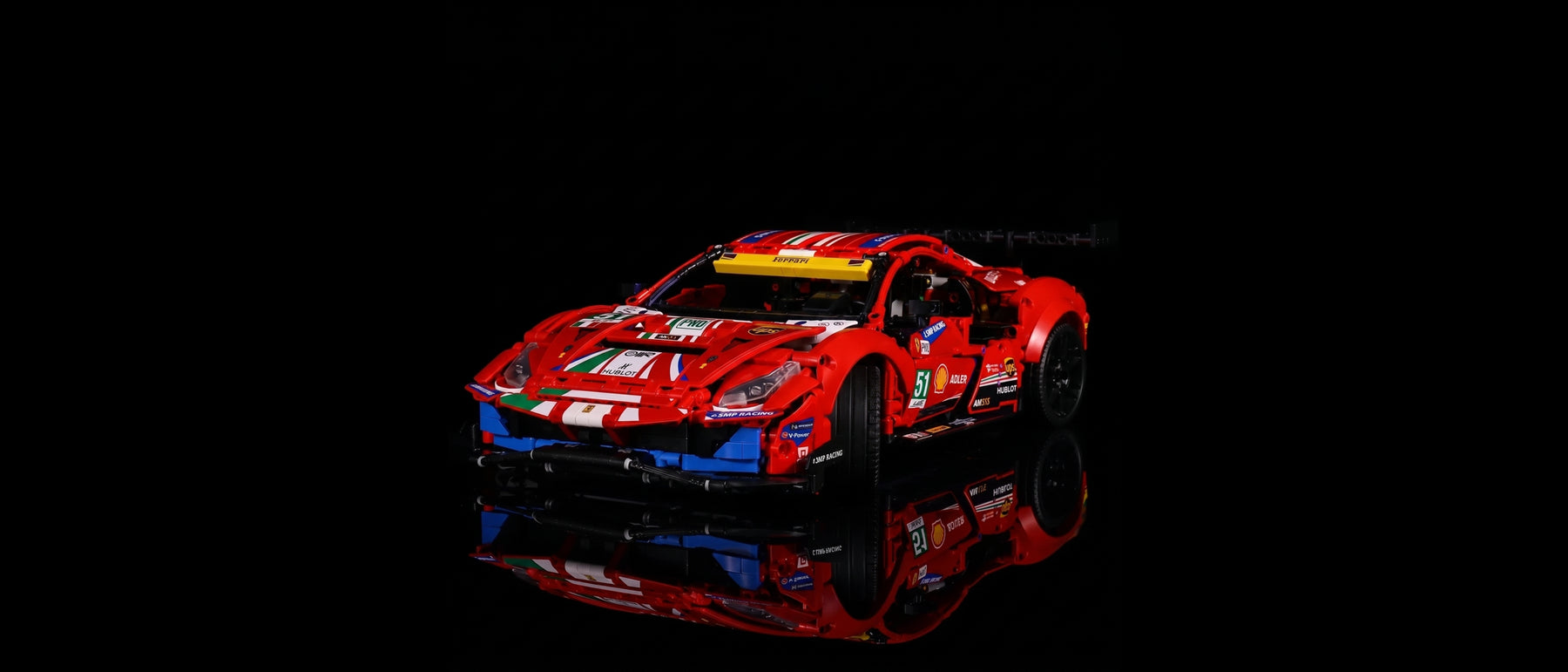 LED-Beleuchtungsset für LEGO® Ferrari 488 GTE “AF Corse #51” #42125 — standard build, without the LED light kit