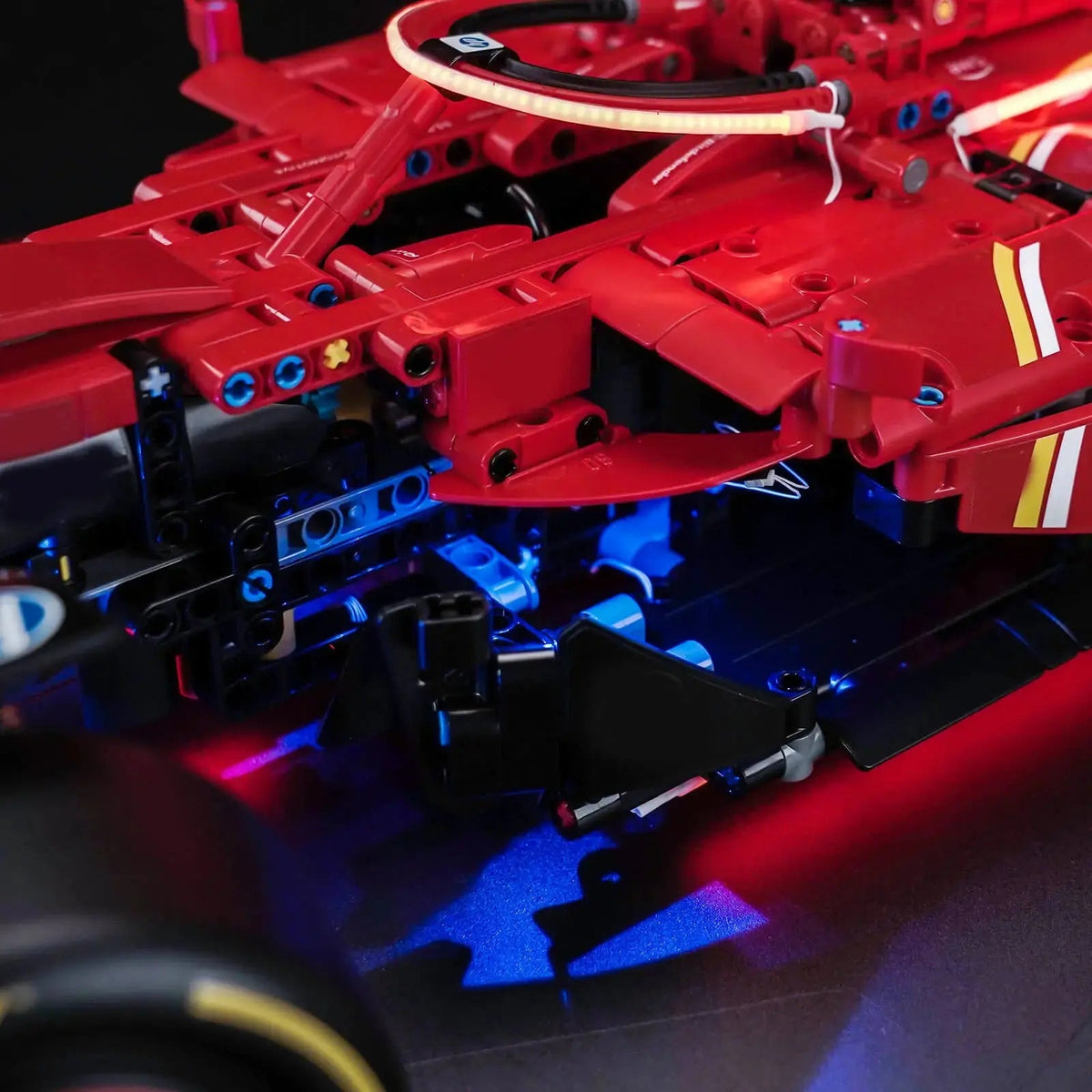 display lighting in a dark room: Bright My Bricks LED light kit for LEGO® Technic Ferrari SF-24 F1 Car #42207