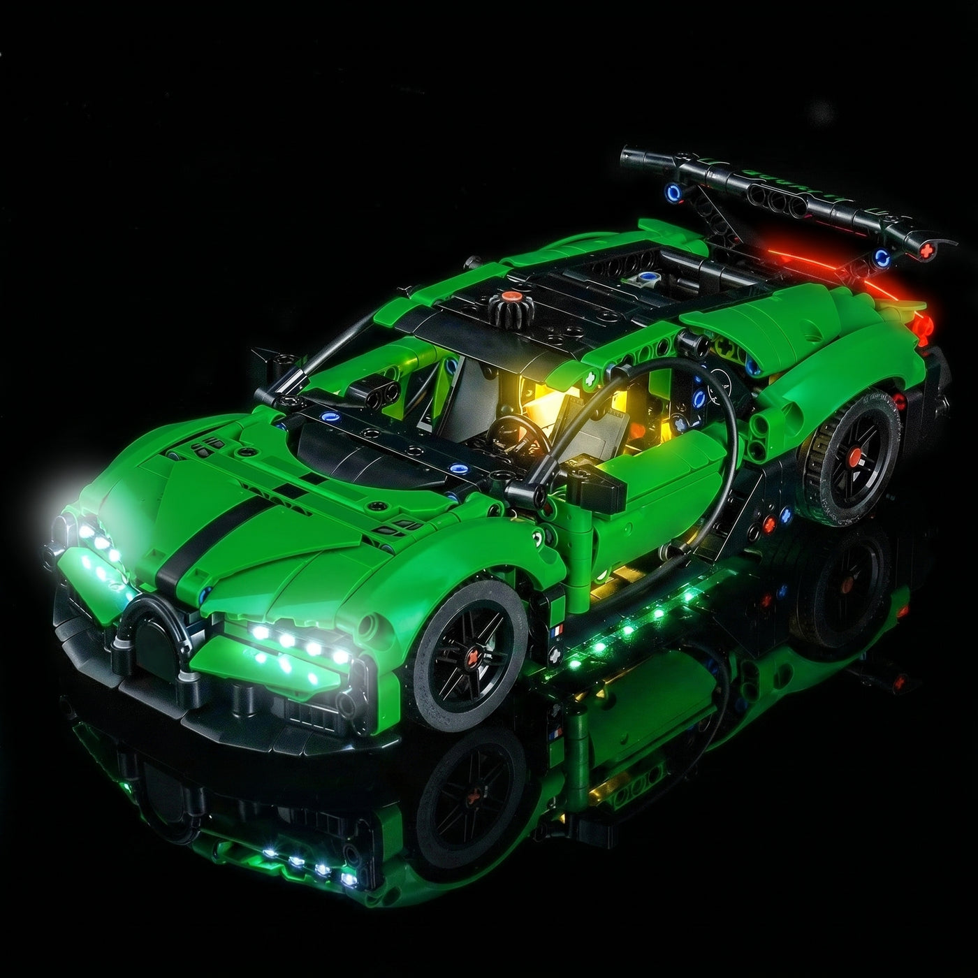 LED light kit for LEGO® Technic Green Bugatti Chiron Pur Sport Hypercar #42241 | Bright My Bricks