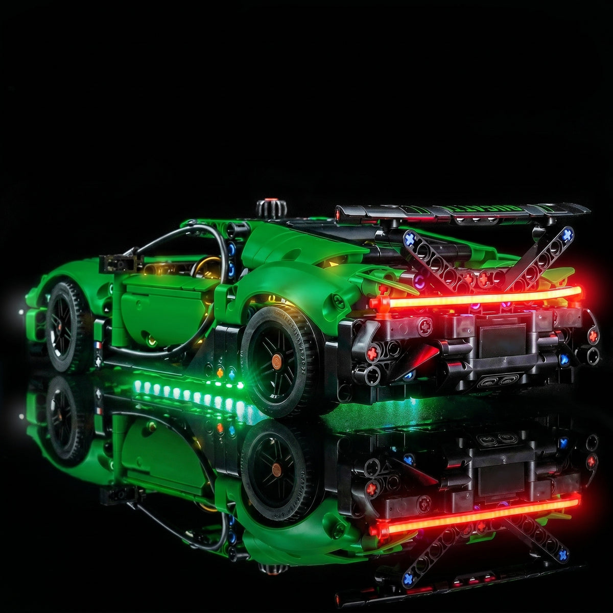 showcase lighting view: Bright My Bricks display light kit for LEGO® Technic Green Bugatti Chiron Pur Sport Hypercar #42241