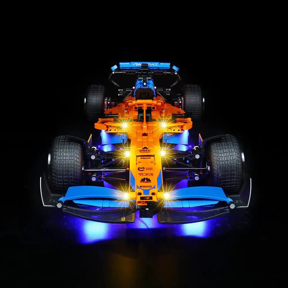 LEGO® Technic McLaren Formula 1 Race Car #42141 — LED kit powered on (LED lighting kit)