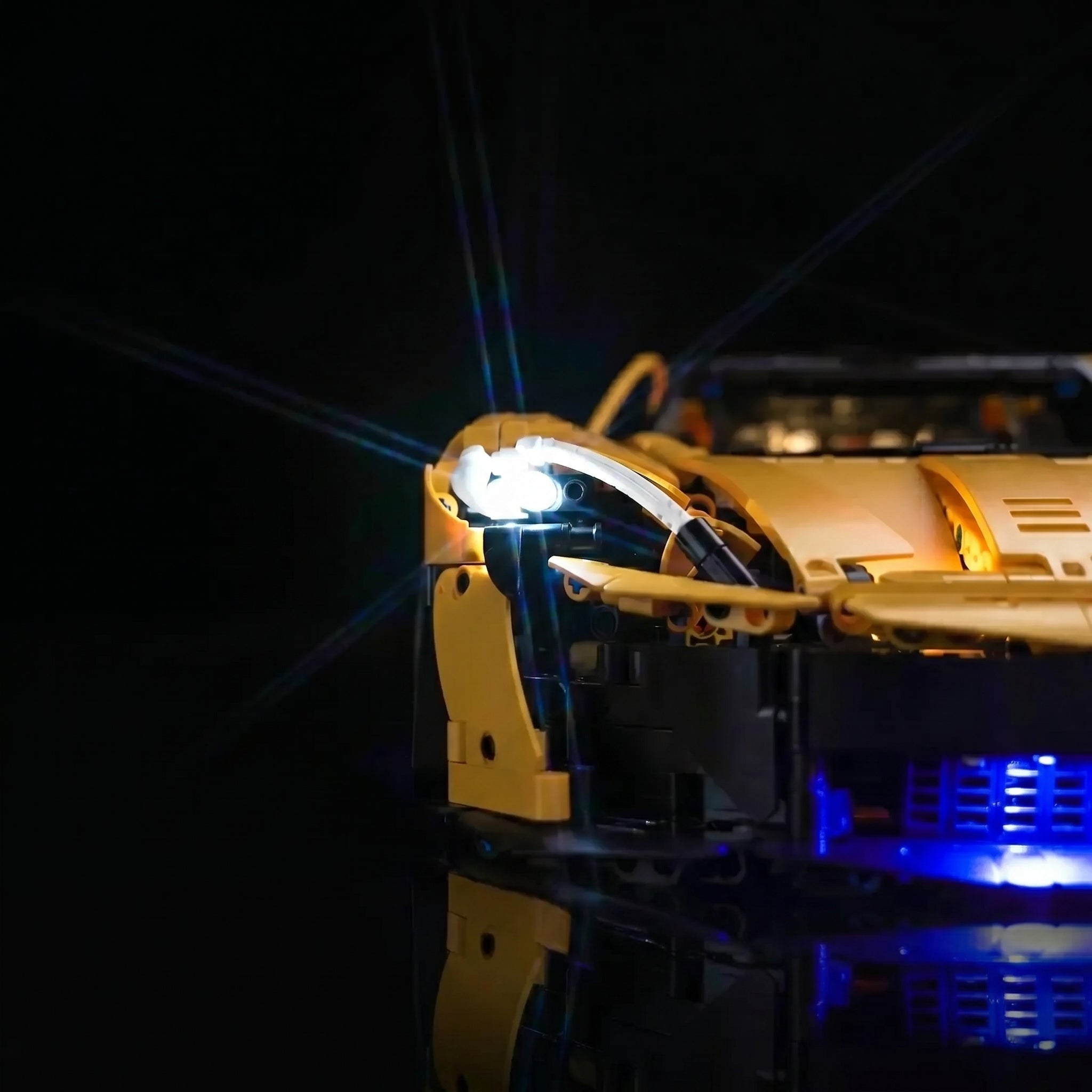 LEGO® Technic McLaren P1 #42172 — display lighting in a dark room (RGB LED light kit)
