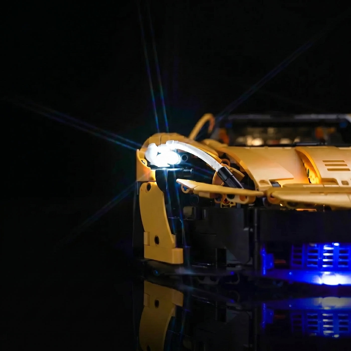 LEGO® Technic McLaren P1 #42172 — display lighting in a dark room (RGB LED light kit)