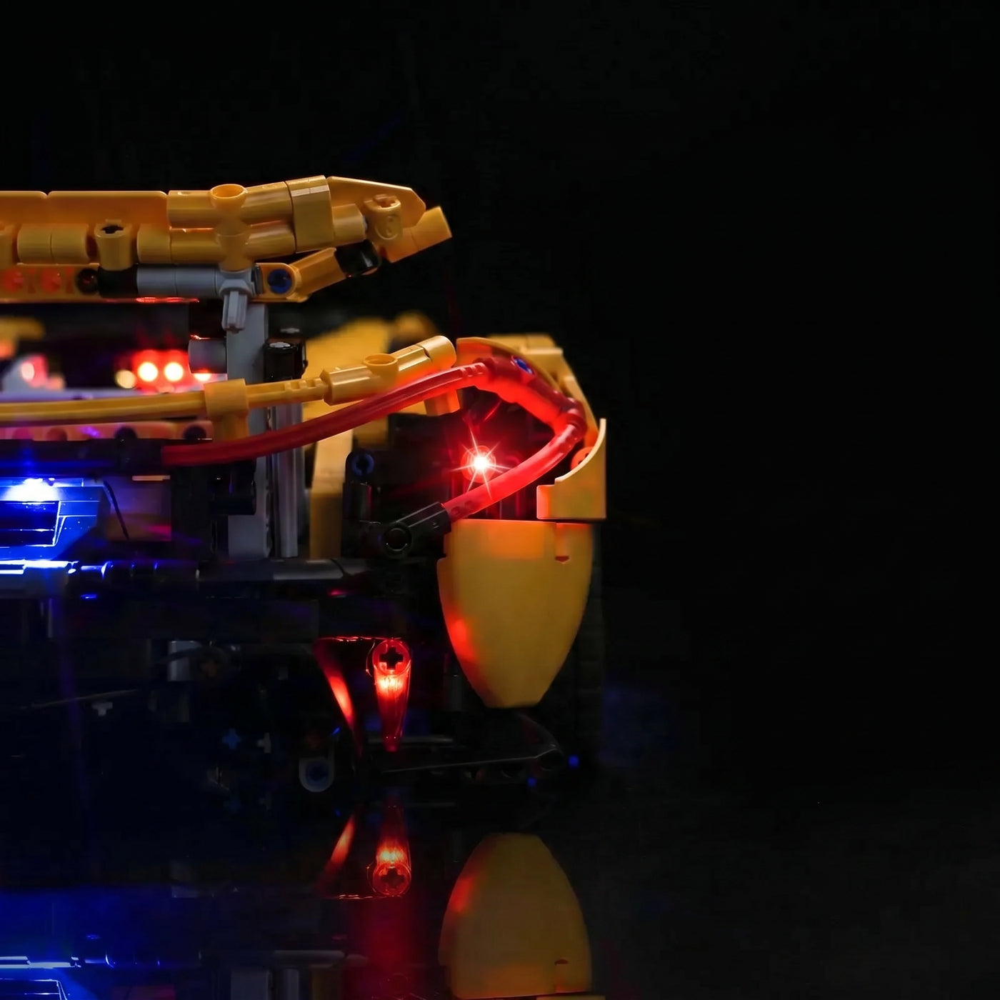LEGO® Technic McLaren P1 #42172 showcase lighting view, with the premium LED light kit